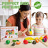 Fajiabao Wooden Play Food Sets, Montessori Toys for 2 Year Old, Kids Cutting Board Set, Pretend Play