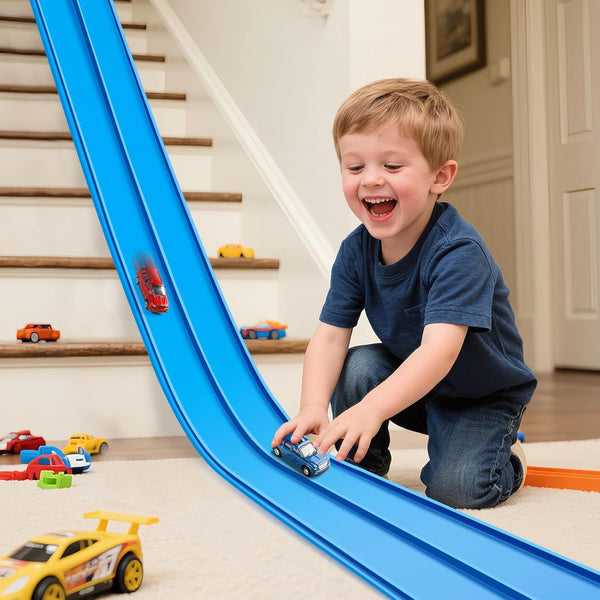 Flex Tracks 15 Ft Starter Set Flexible Race Track for Kids 3+,