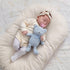 100% Organic Cotton Blue Teddy Bear Baby Toys, 6.5" Stuffed Animals for Newborn