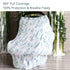DILIMI Baby Car Seat Cover & Nursing Pillow Cover - Green Leaf Design