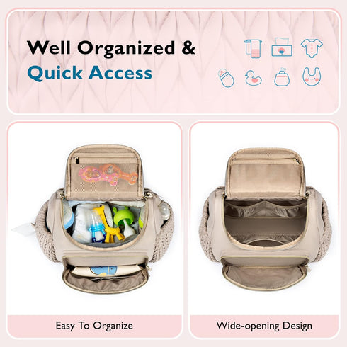 mommore Backpack Backpacks Diaper Bag Small Diaper Stylish Baby Travel Mini Maternity Bags with Insulated Pockets