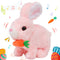 Hopearl Hopping Rabbit with Carrot Interactive Electronic Pet Plush Bunny Toy with Sounds and Movements, Animated