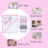 Set, 5 (6 Viviland Baby Towels and Washcloths, Soft Absorbent Pink Baby Bath Towel Elephant Hooded Towels with Infant