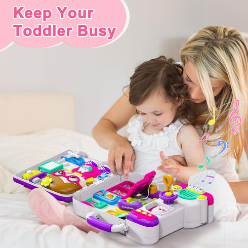 VOILBTOY 1-2 1-3 12 18 1+Year Busy Board for Year Old Girl Gift,Musical Toys for Toddlers Year,Educational Fine Motor