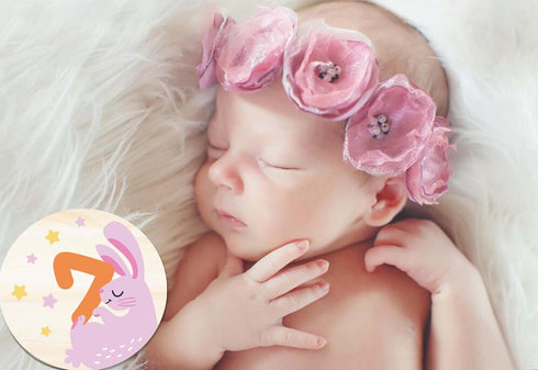 Wooden Baby Monthly Milestone Cards with Birth Announcement Sign Newborn Anniversary Cards Photography Props Baby