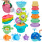 Bath Toys for Kids Ages 1-3 17PCS Fun and Easy-Grip Mold Free