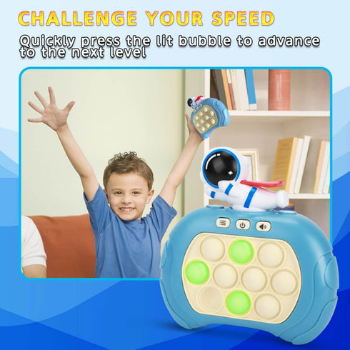 Fast Push Bubble Game for Kids & Adults, Version 2, Light Up Handheld Fidget Toy for 8-12 Year Olds