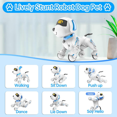 8-12,Remote Dwi Dowellin Robot Dog for Kids Control Smart Robotic Dogs Pet Puppy Robotic Toy,Interactive Touch Walking