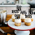 24 PCS Black 50th Birthday Cupcake Toppers, Glitter Hello 50 Cupcake Topper for 50th Birthday Party