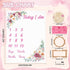 Floral Baby Milestone Blanket for Baby Girls Flannel Newborn Infant Swaddle Baby Growth Blanket Photography Background