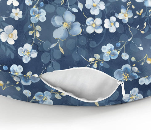Summer Wonderful Flowers Baby Nursing Pillow Covers for Boy Girl Vintage Blue Floral Nursing Pillow Slipcovers