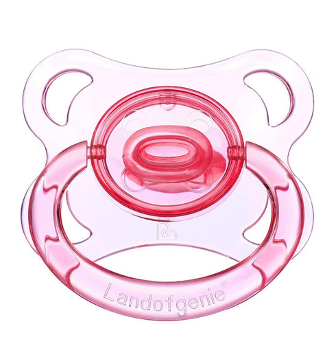 Landofgenie Large Shield Adult Size Pacifiers Set Moon Shape Transparent Design Pacifier