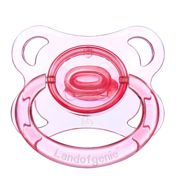 Landofgenie Large Shield Adult Size Pacifiers Set Moon Shape Transparent Design Pacifier