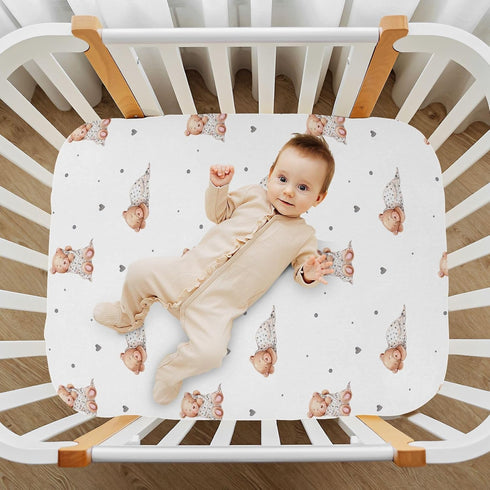 52 28 9In, g344134529p821c876s1914 vvfelixl Crib Sheets for Boys Cute Sleeping Teddy Bears Toddler Baby Girl Sheets