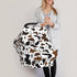 Sozzjile Brown Cow Print Western Baby Stuff Car Seat Covers Multi-Use Car Seat Canopy Carrier Cover, Breathable