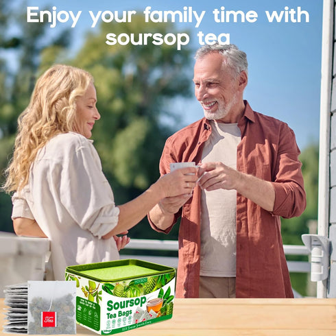 30 Pure Soursop Leaves Tea Bags - Natural Graviola Leaves Teabag, Handmade, No Sugar/Caffeine/Gluten
