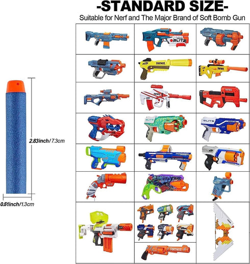 Nerf N Strike Blaster Compatible Dart Bullets, 100 Blue Bullets for All Elite 2.0 Series Blasters