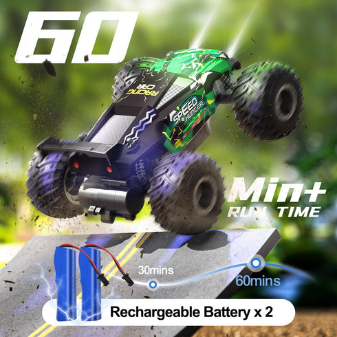 2WD 2 20Km/h Remote Control Car RC Cars All Terrain Monster Truck, Outdoor Off Road Hobby RC Truck with Rechargeable