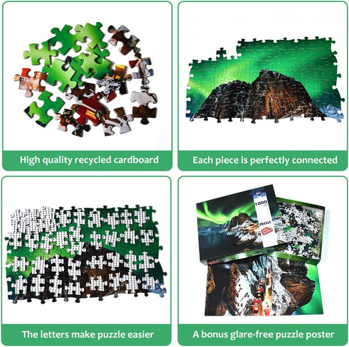 Jigsaw Puzzles 1000 Pieces, Challenging Game - Northern Lights in Norway