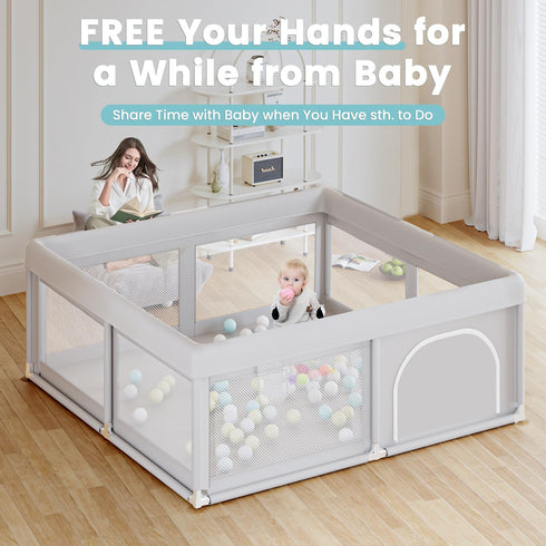 50x50 Inch, Hiaksedt Baby Playpen Play Pens for Babies and Toddlers Baby Fence Play Yards for Indoor & Outdoor
