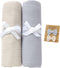 2 Pack Muslin Swaddle Blankets with Headband Set 47x47 in,Large Size 100%