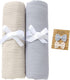 2 Pack Muslin Swaddle Blankets with Headband Set 47x47 in,Large Size 100%