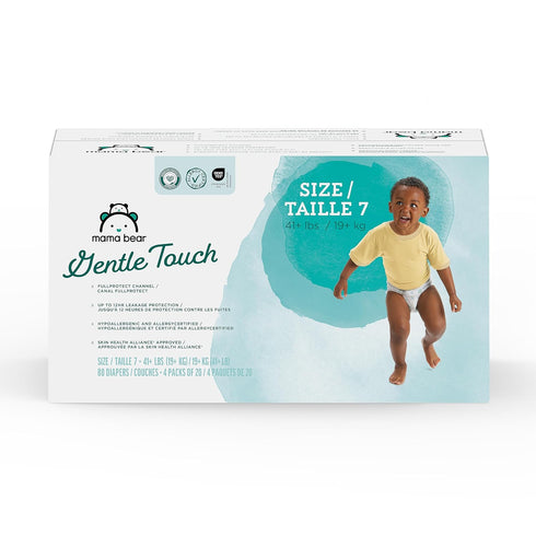 Amazon Brand - Mama Bear Gentle Touch Diapers, Size 7, 80 Count
