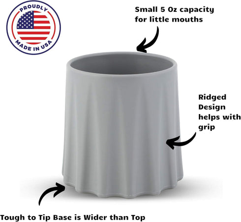 Tough To Tip BPA Free Plastic Baby Cups, Open Top Cups for Kids, Tip Resistant Kid’s Tumbler for Independent Learning
