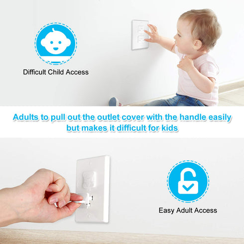 Mom's Choice Gold Awards Winner, Outlet Covers with Hidden Pull Handle, Baby Proofing Plug Covers, 45 Pack