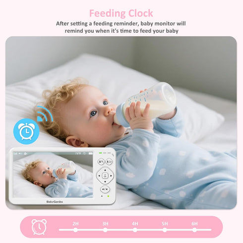 Baby Ganibs 6" 1000ft 2-Way 8 150 Big Screen Baby Monitor with Camera and Audio, Long Range No WiFi, Talk, Lullabies