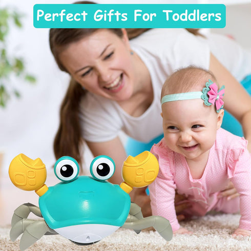 Baby Toys Crawling Crab - Infant Tummy Time Light-up Musical Toys for 0-12 Months, Interactive Toddler Gifts