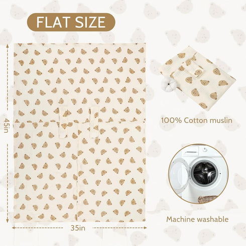 Summer Baby Nursing Pillow Cover, Removeable Breastfeeding Pillow Slipcover, Muslin Car Seat Cover Baby Girls Boys