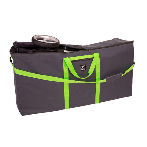 J.L. Childress Heavy Duty Stroller Travel Bag - Grey and Lime Color