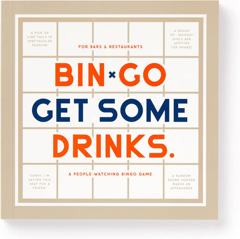 Brass Monkey Bin-go Get A Few Drinks – Game Book with Perforated Bingo Cards for Bars and Restaurants