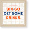 Brass Monkey Bin-go Get A Few Drinks – Game Book with Perforated Bingo Cards for Bars and Restaurants