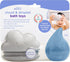 Ubbi Muted Color Cloud and Droplet Silicone Bath Squeeze Toys for Toddlers and Baby, Fun Bath Time Toys, Interactive Bath Toys, Baby Bath Accessory, Set of 2