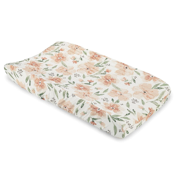 Crane Baby Changing Pad Cover, 100% Cotton Sateen Exterior, Pink Nursery Decor,