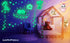 Glow in The Dark Cat Stickers with Dog and Fish, Wall Decals for Kids Bedding Room