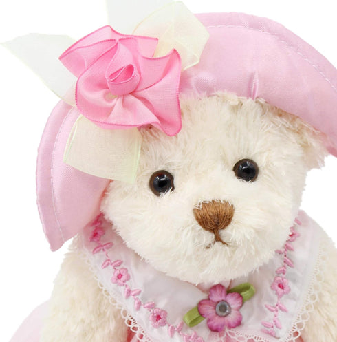 Oitscute Small Baby Teddy Bear - Cute Stuffed Animal Soft Plush Toy 10" in Pink Lace Dress