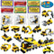 WODMAZ 24 Packs Construction Vehicles Building Blocks for Kids, Mini Cars Sets for Birthday Party Favors