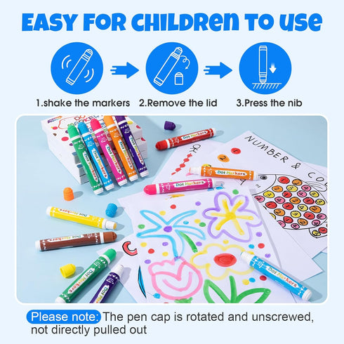 80 8 Crafts10 FUMILE Pcs Dot Markers Bulk, Colors Bingo Daubers Bulk for Toddlers,Washable Bingo Markers,Bingo