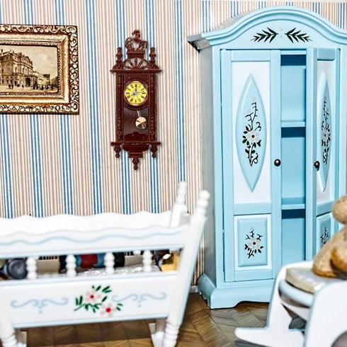 Miniature Dollhouse Wall Clock - Perfect for Photography & Decor