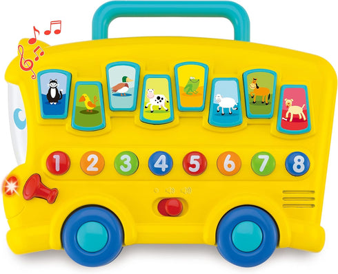 Animal Sounds Bus for Babies 6 Months+ with Lights, Music, Numbers, Volume Control, Educational Musical Toy