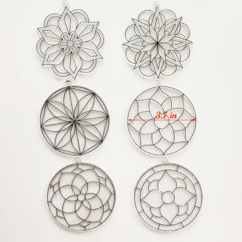 Ayhuhra 30 Sets Summer Mandala Suncatchers Craft Kits Stained Glass DIY Window Paint Art Flower Suncatcher Kits