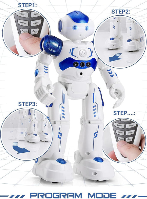 KingsDragon RC Robot Toys for Kids, Gesture & Sensing Programmable Remote Control Smart Robot for Boys Girls Age 3-8