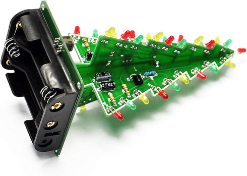3D Xmas Tree Soldering Project Electronic DIY Kit, Upgraded 7 Color Flashing LED PCB Kit