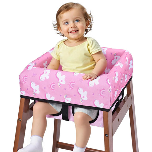 COOLBEBE Baby High Chair Cover with 3-Point Harness, Waterproof & Machine Washable