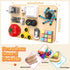 Amarlozn 11 1 11" Busy Board Toy for Toddlers, in Wooden Montessori Educational Fidget Sensory Toy for Stress Relief