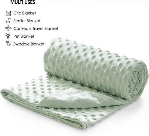 40x50 Inches david's kids Micro Fleece Minky Baby Blanket for Girls with Double Layer and Soothing Raised Dots