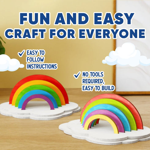 Set 12 Set 6-8, 8-12 CRAFTY HAPPITOYS of DIY Rainbow Craft Painting - Easter Gift Craft for Kids Years Old - Fun Craft